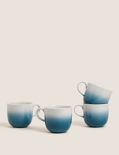 M&S Collection Set Of 4 Tribeca Mugs - 1Size - Teal, Teal
