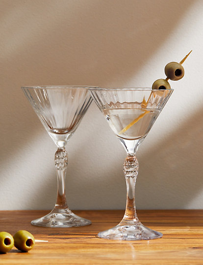 M&S Collection Set Of 2 Martini Glasses - 1Size - Clear, Clear