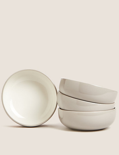 Marks and Spencer Set of 4 Tribeca Cereal Bowls - 1SIZE - Grey, Grey