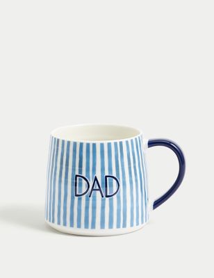 M&S Striped Dad Slogan Mug - Blue, Blue