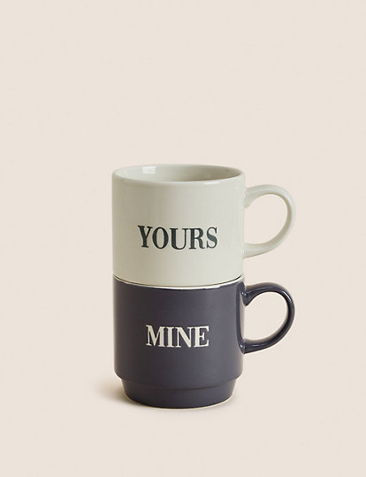 Marks And Spencer Set Of 2 Mine & Yours Mugs - 1Size - Multi, Multi