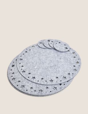 M&S Set of 8 Felt Placemats and Coasters