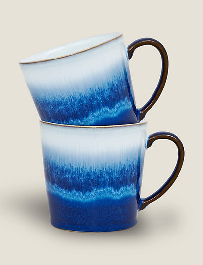 Denby Set Of 2 Blue Haze Large Mugs - 1Size, Blue