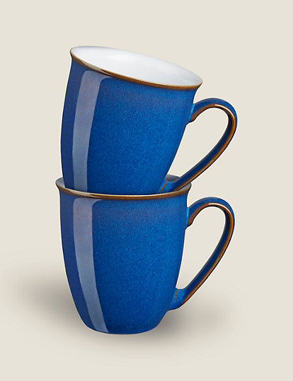 Denby Set Of 2 Imperial Blue Mugs - 1Size - Blue Mix, Blue Mix