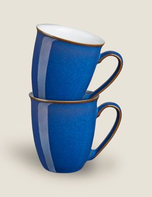 Denby Set of 2 Imperial Blue Mugs - Blue Mix, Blue Mix