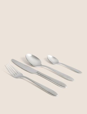 M&S 16 Piece Maxim Brushed Cutlery Set