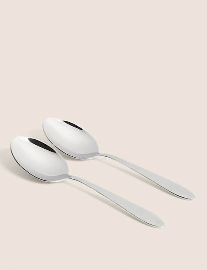 M&S Collection Set Of 2 Maxim Serving Spoons - 1Size - Silver, Silver