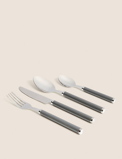 M&S Collection 16 Piece Allegro Cutlery Set - 1Size - Cream, Cream