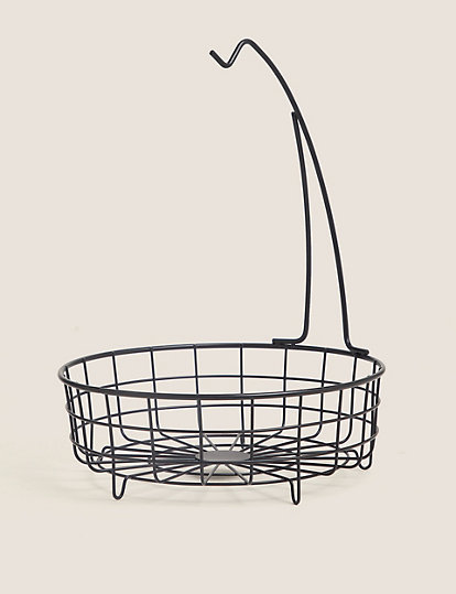 M&S Collection Wire Fruit Basket - 1Size - Black, Black