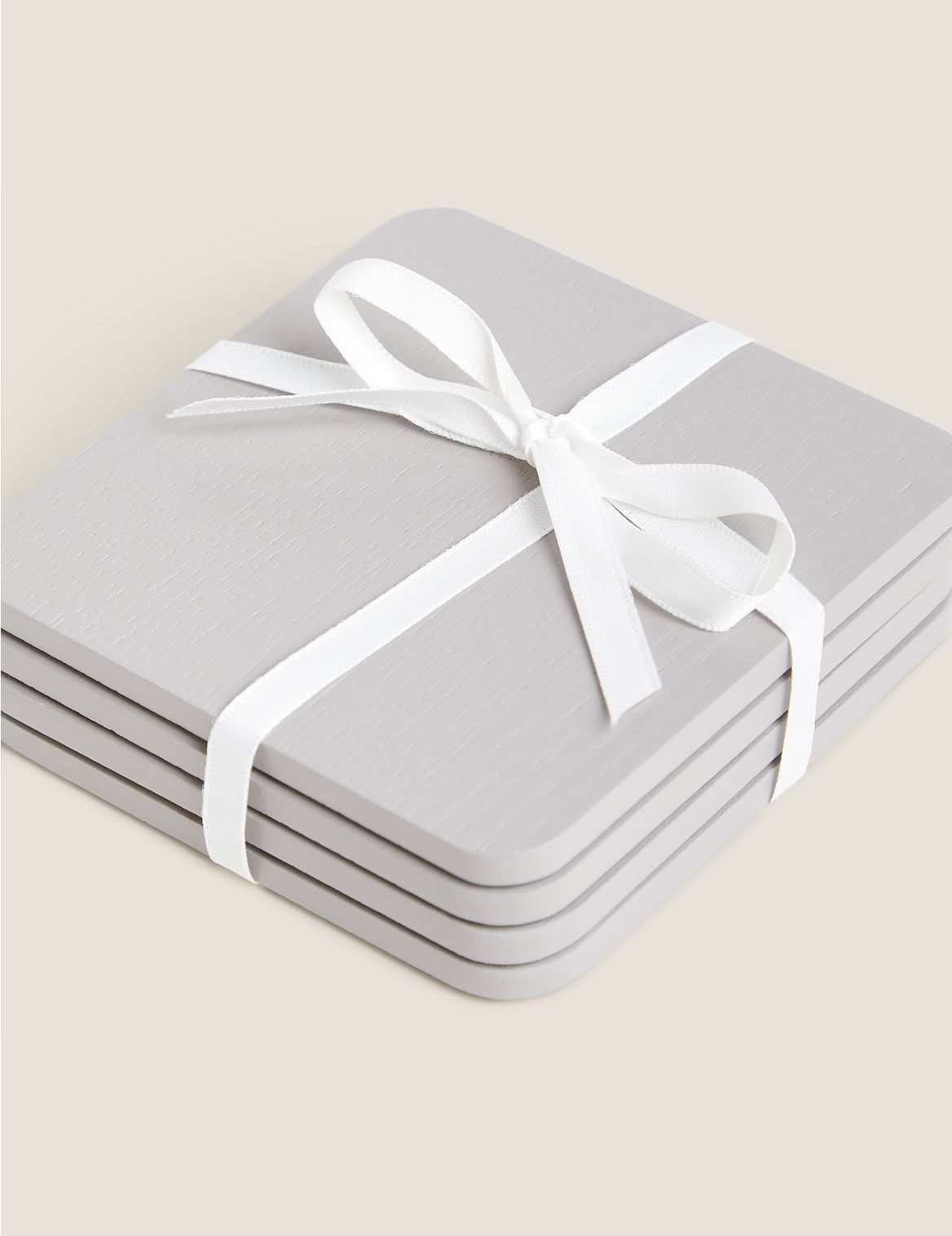 Set of 4 Square Wooden Coasters grey