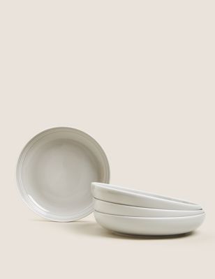 Marks and Spencer Set of 4 Marlowe Pasta Bowls - 1SIZE - Light Grey, Light Grey