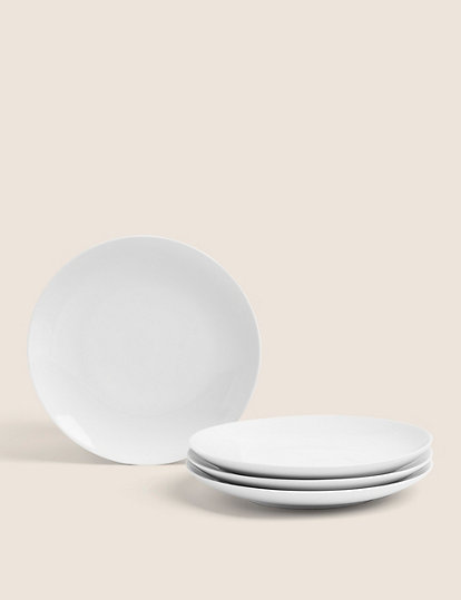 M&S Collection Set Of 4 Maxim Coupe Side Plates - 1Size - White, White