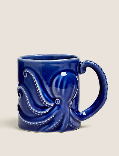 M&S Collection Octopus Mug - 1Size - Blue, Blue