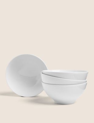 M&S Set of 4 Maxim Cereal Bowls - White, White