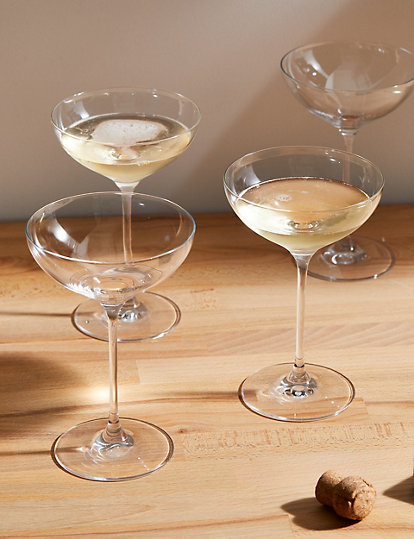 The Sommelier's Edit Set Of 4 Champagne Saucers - 1Size - Clear, Clear