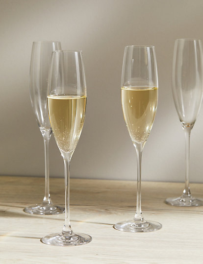 The Sommelier's Edit Set Of 4 Champagne Flutes - 1Size - Clear, Clear