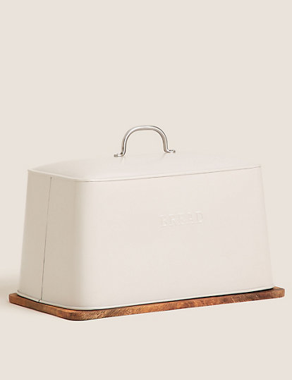 M&S Collection Embossed Bread Bin - 1Size - Grey, Grey