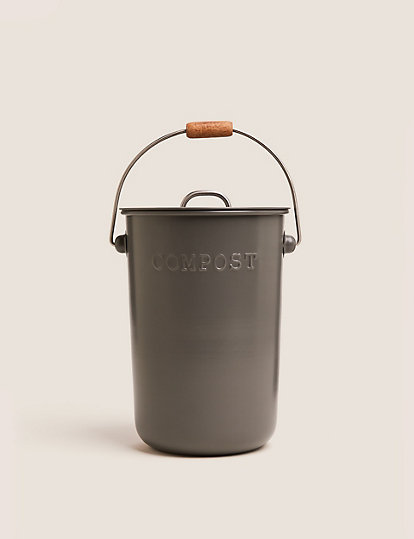 M&S Collection Embossed Compost Bin - 1Size - Charcoal, Charcoal