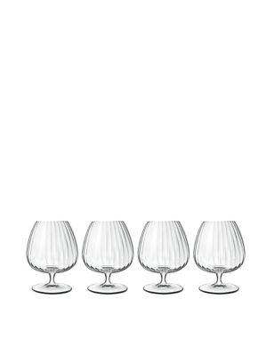 Luigi Bormioli Set of 4 Optica Cognac Glasses