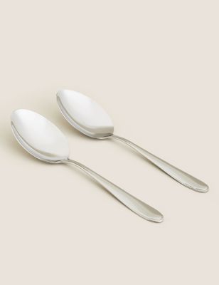 Marks and Spencer Set of 2 Leda Serving Spoons - 1SIZE - Silver, Silver