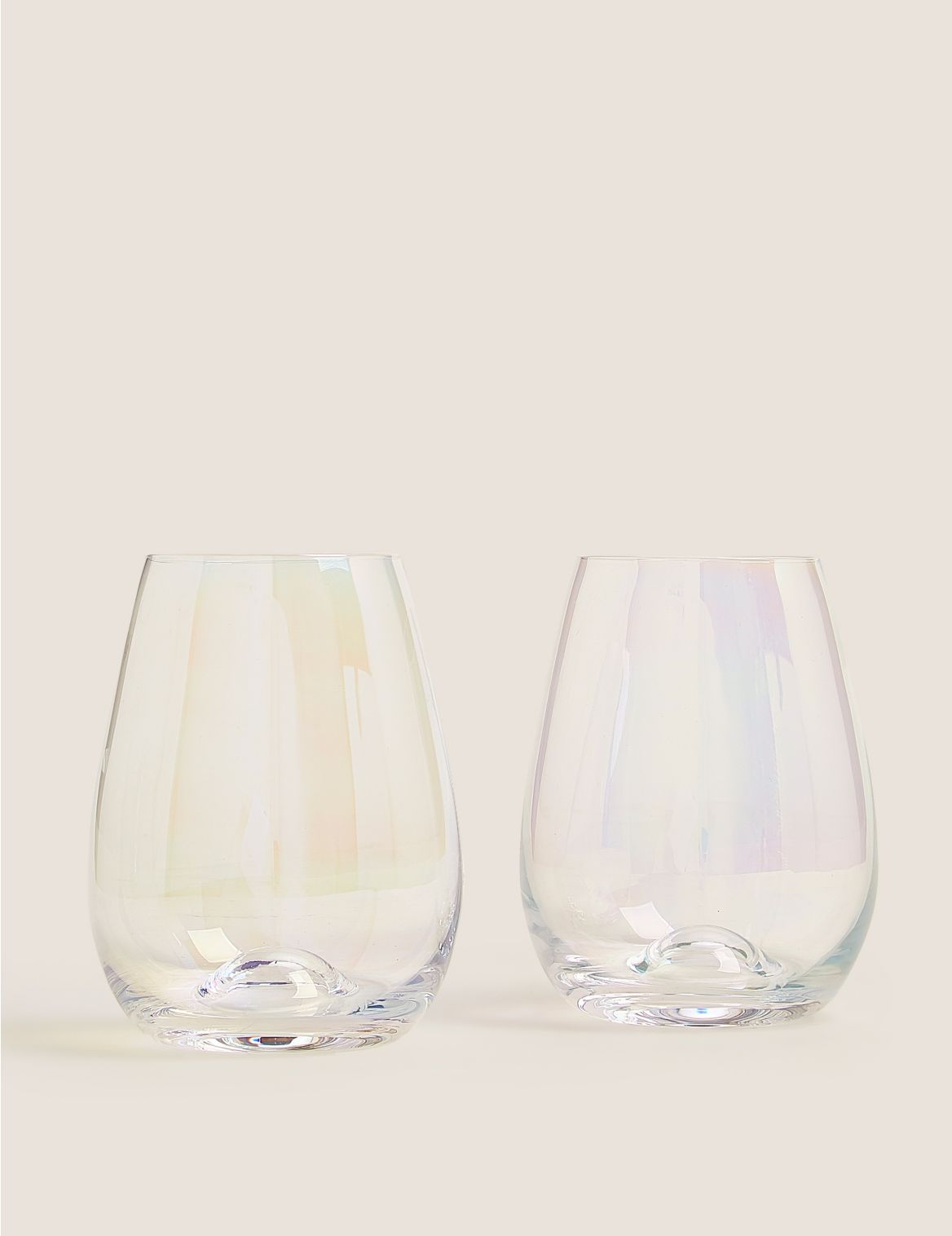 Set of 2 Lustre Stemless Wine Glasses grey