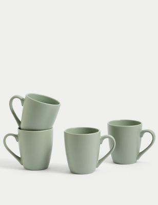 M&S Set of 4 Everyday Stoneware Mugs - Natural, Natural