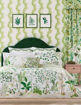 Sanderson Pure Cotton Sateen Sycamore & Oak Bedding Set - 5FT - Green, Green