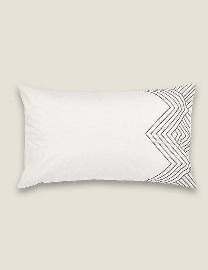 Bedeck Of Belfast Pure Cotton Percale Kayah Pillowcase - 1Size - Charcoal, Charcoal