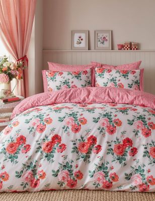 Cath Kidston Pure Cotton Archive Rose Bedding Set - 6FT - Red Mix, Red Mix