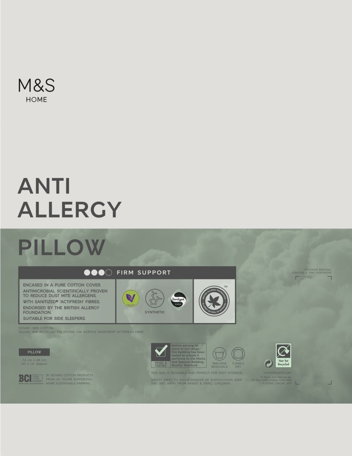 Anti Allergy Firm Pillow white
