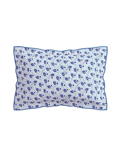 V&A Pure Cotton Swanwick Oxford Pillowcase - 1Size - Blue/White, Blue/White