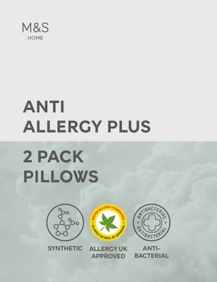 M&S 2 Pack Anti Allergy Medium Pillows