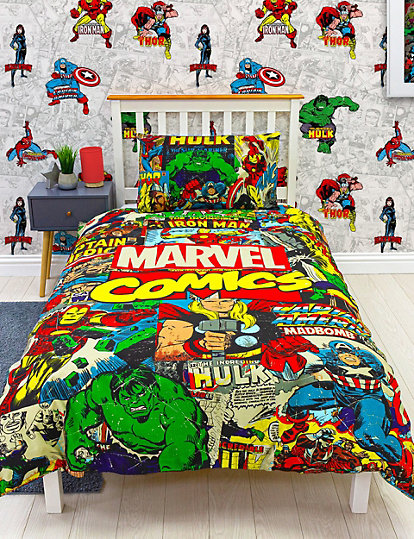 Marks And Spencer Marvel Comics™ Cotton Blend Single Bedding Set - 1Size - Multi, Multi