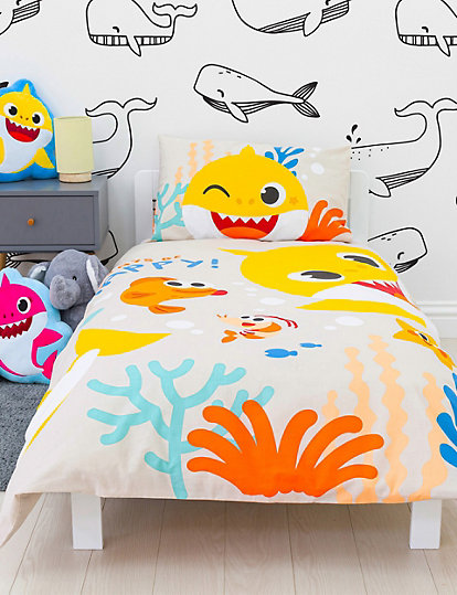 Marks And Spencer Baby Shark™ Cotton Blend Cot Bedding Set - 1Size - Multi, Multi