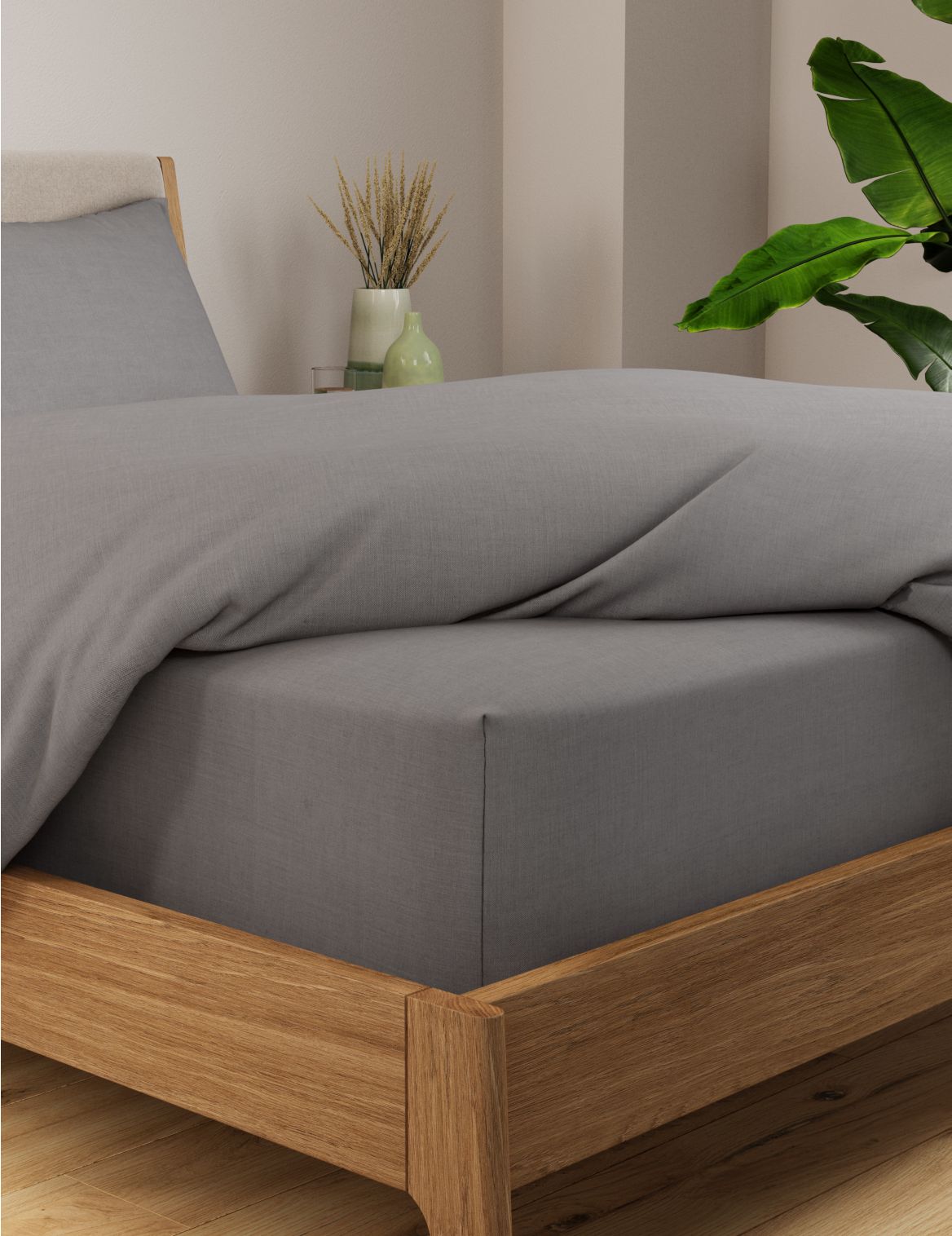 Percale Extra Deep Fitted Sheet grey