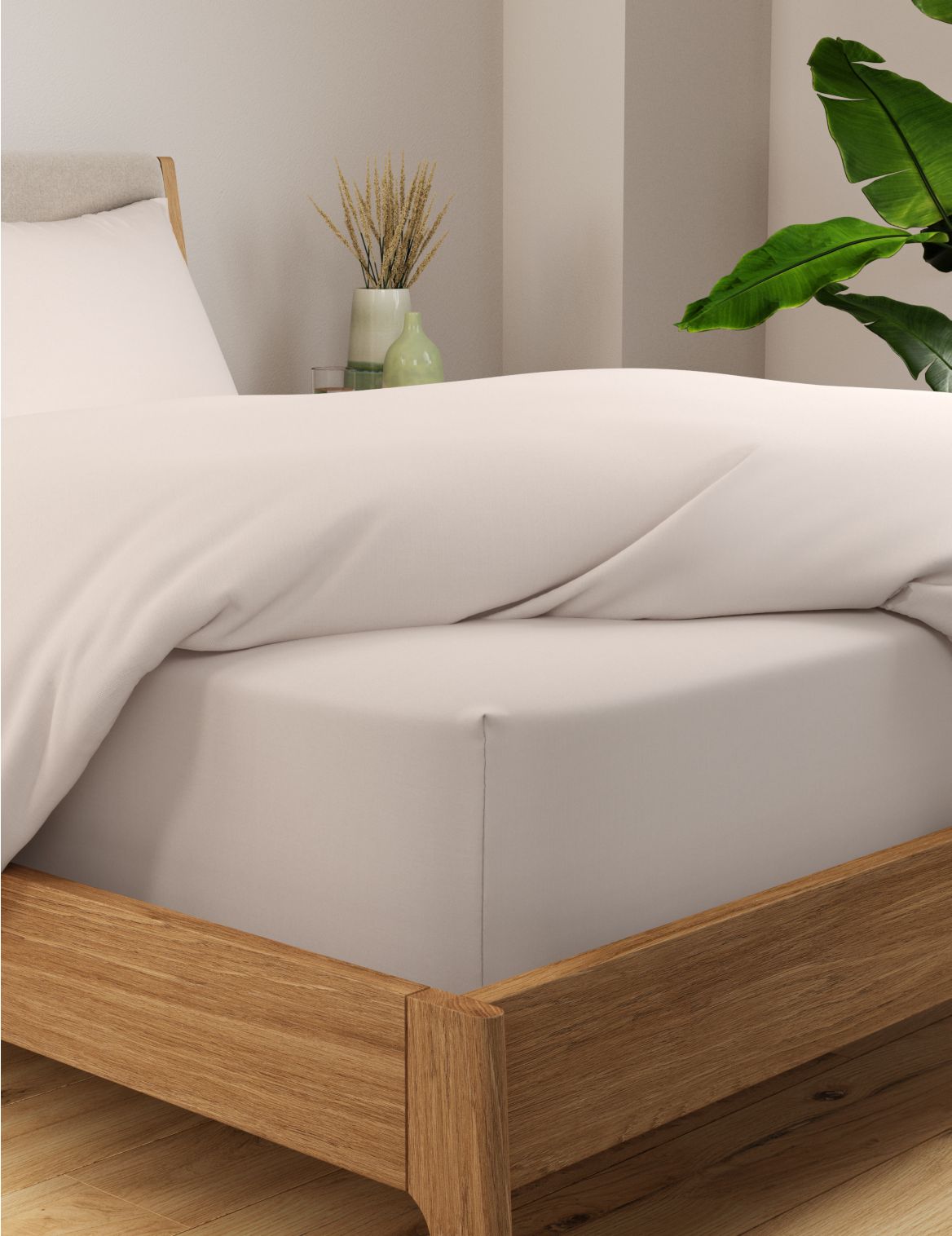 Percale Extra Deep Fitted Sheet beige