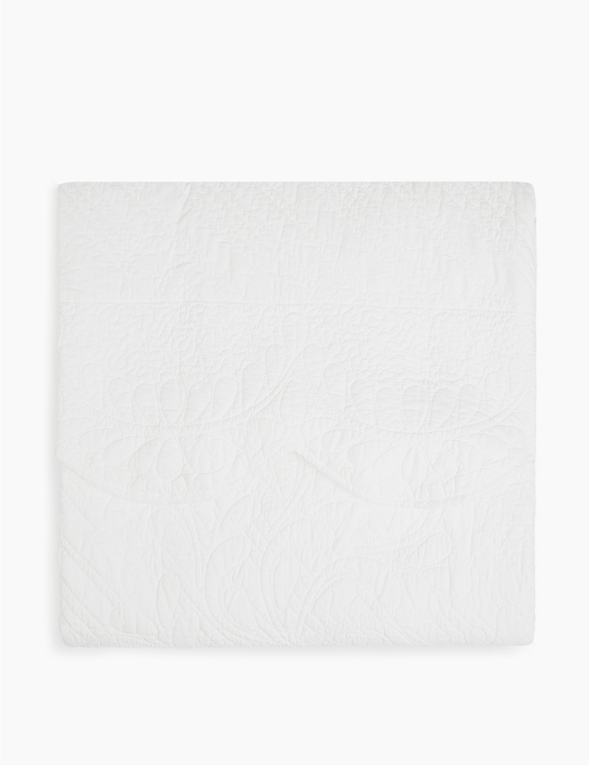Pure Cotton Embroidered Trapunto Bedspread white
