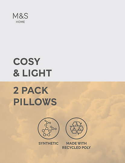 M&S Collection 2Pk Cosy & Light Firm Pillows - 1Size - White, White