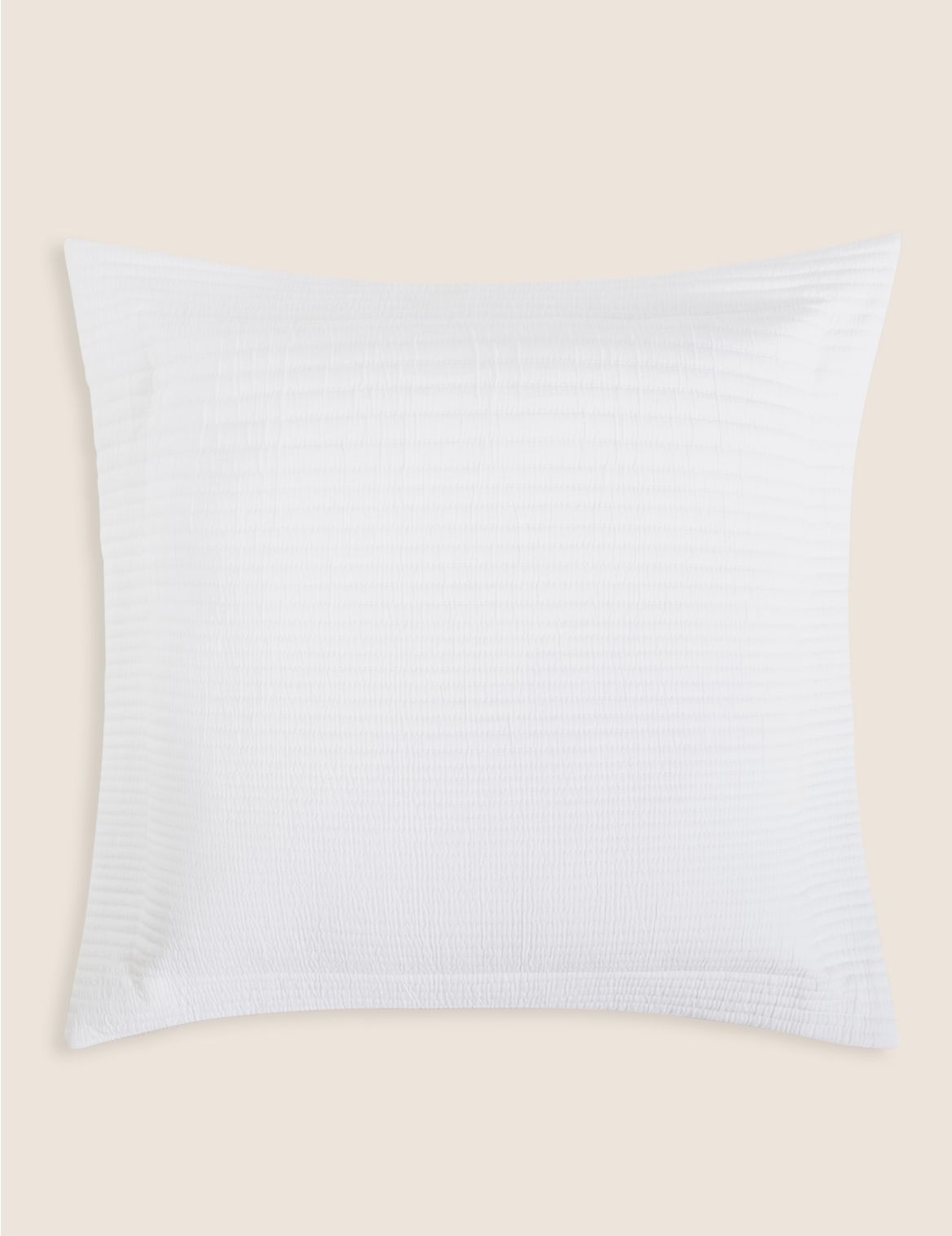 Cotton Mix Ribbed Quilted Cushion white