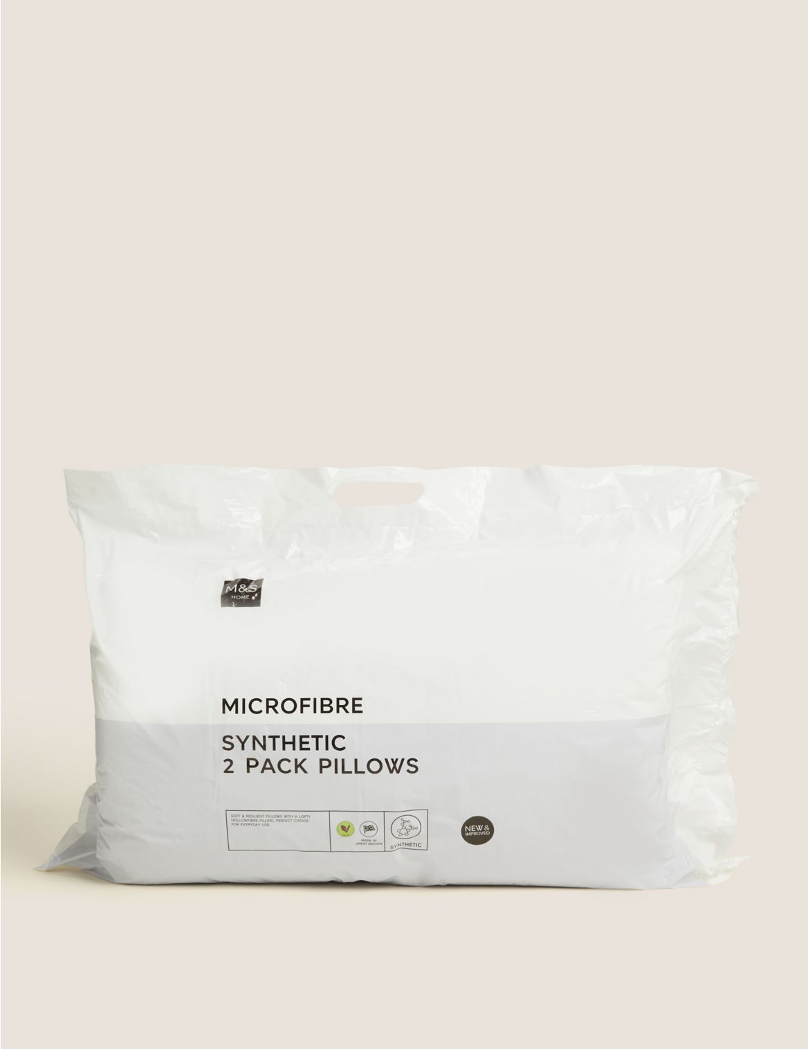 2 Pack Microfibre Pillows white