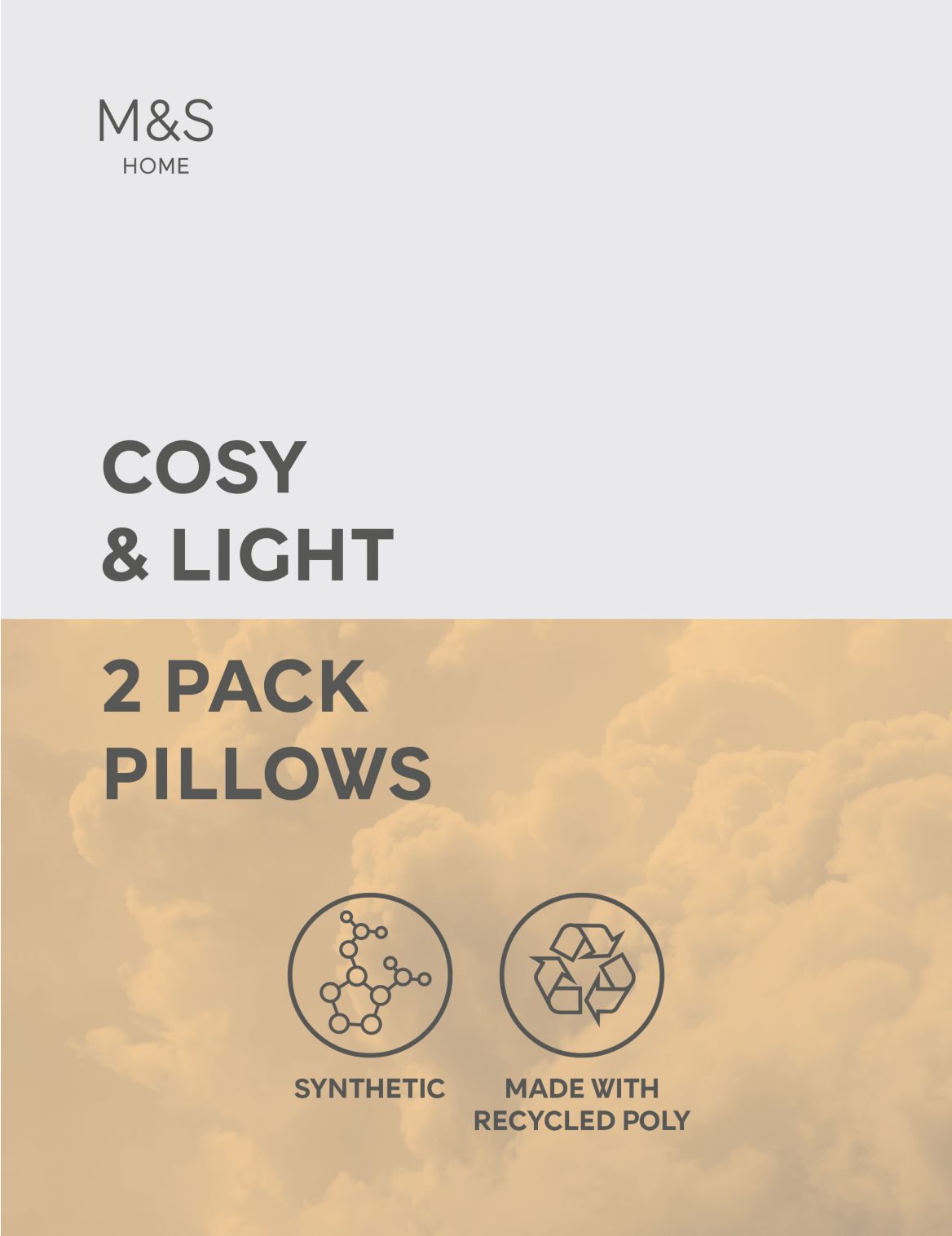 2 Pack Cosy & Light Medium Pillows white