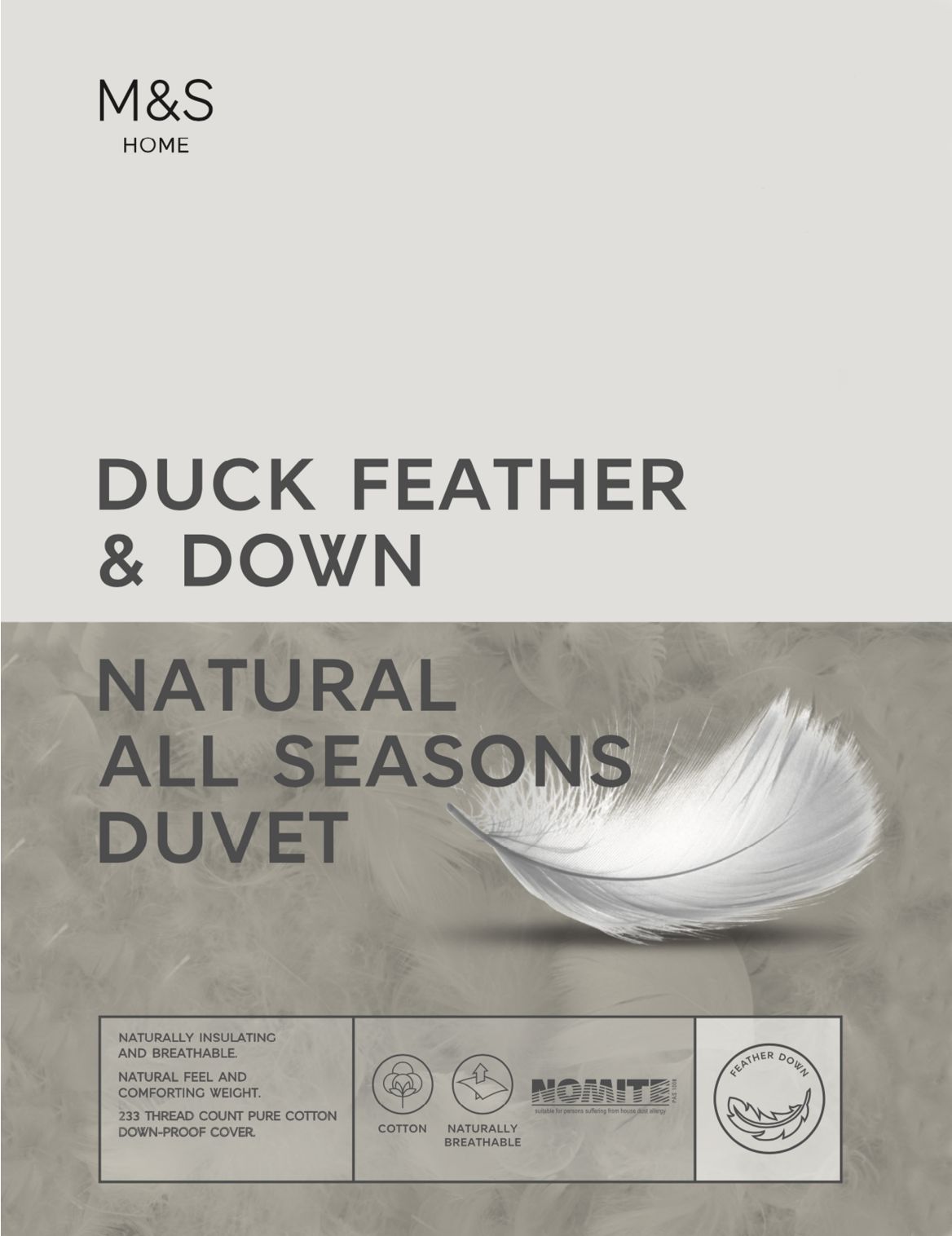 Duck Feather & Down All Seasons Duvet white