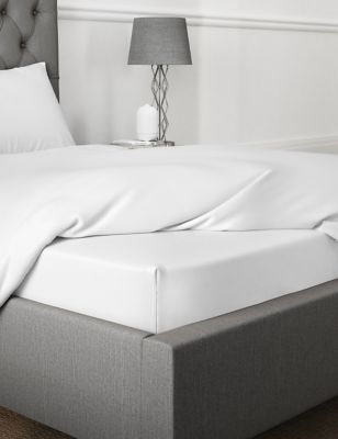 M&S Egyptian Cotton 400 Thread Count Deep Fitted Sheet - DBL - White, White,Petrol,Dusted Mauve,Pear