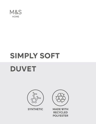 M&S Simply Soft 13.5 Tog Duvet - SGL - White, White