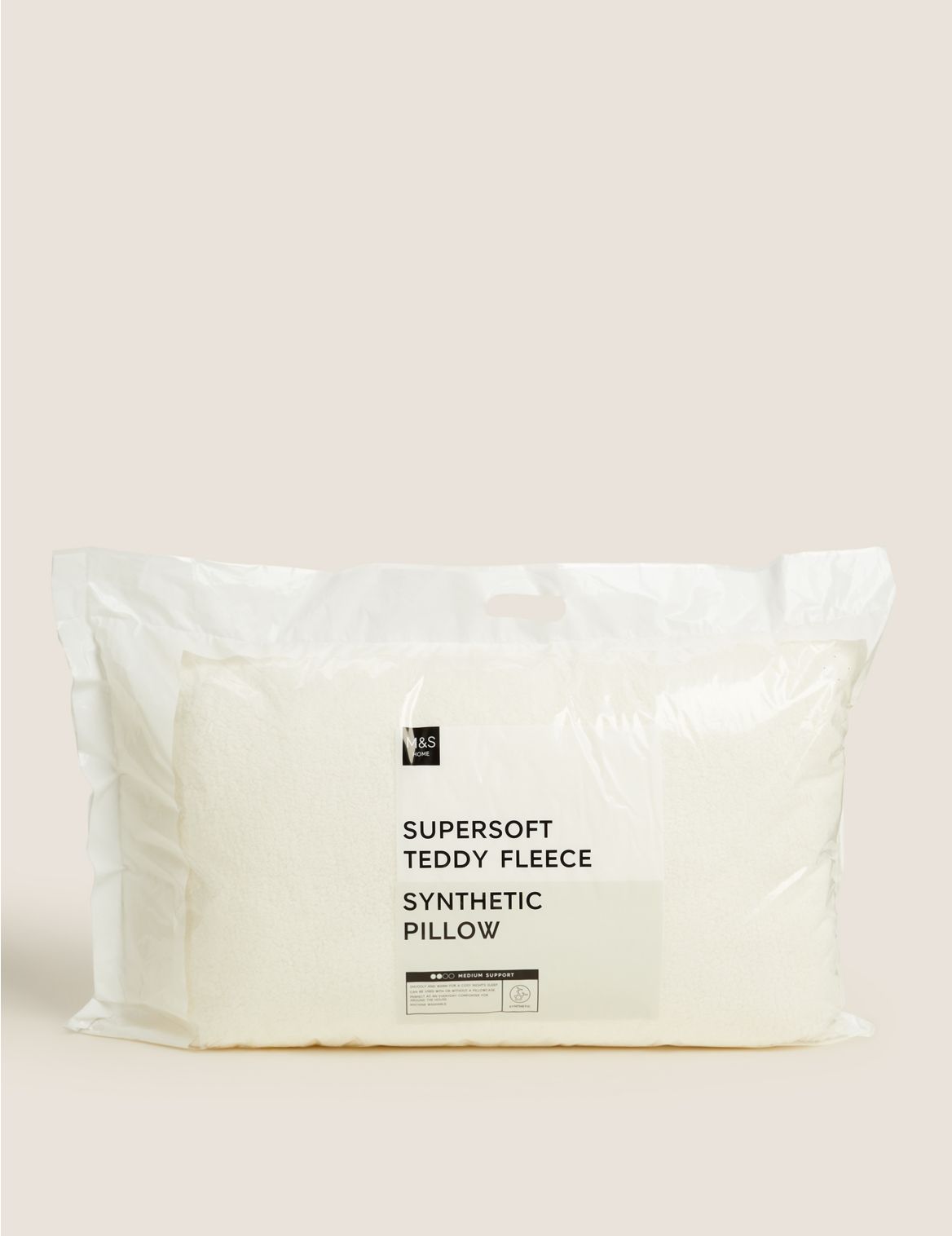 Teddy Fleece Medium Pillow cream