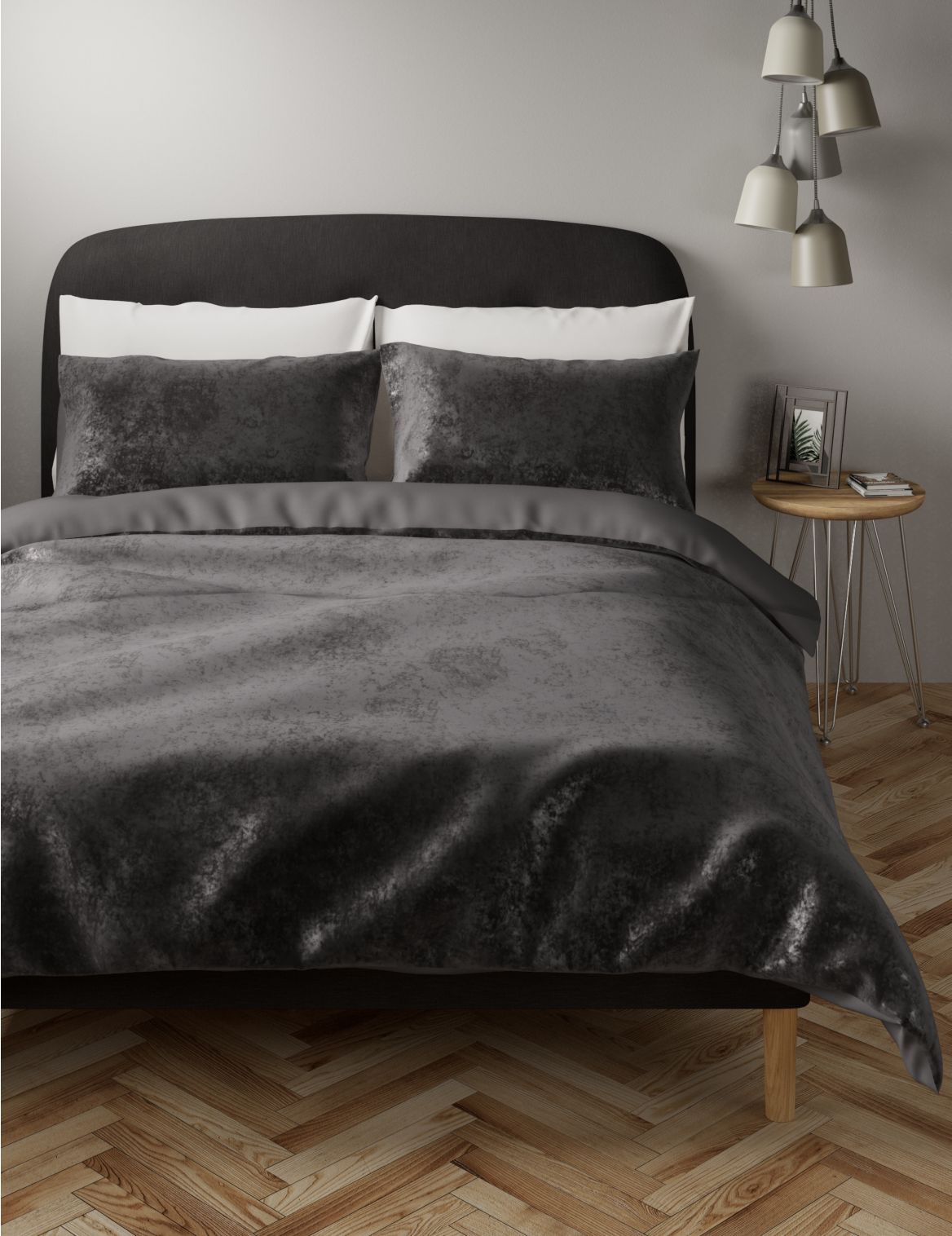 Velvet Bedding Set grey