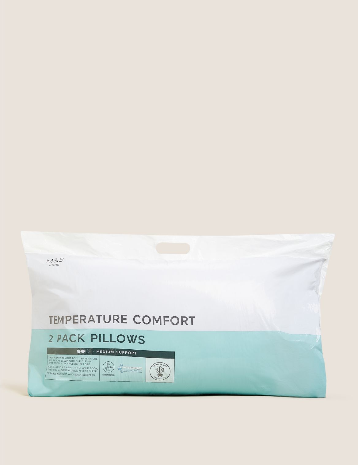 2 Pack Temperature Comfort Pillows white