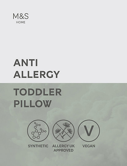 M&S Collection Anti Allergy Cot Bed Pillow - Toddl - White, White