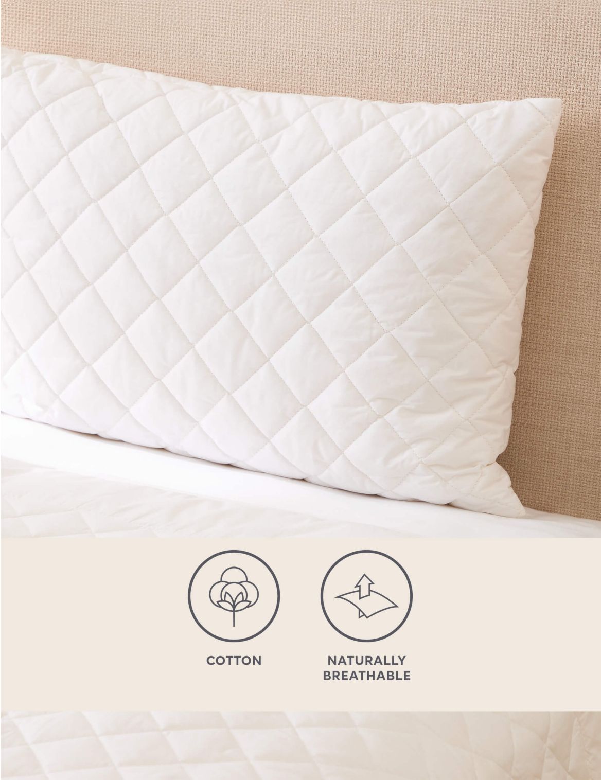 Pure Wool and Cotton Toddler Pillow white