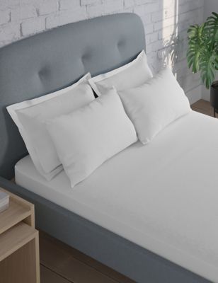 M&S Pure Cotton Kind to Skin Deep Fitted Sheet - 6FT - White, White